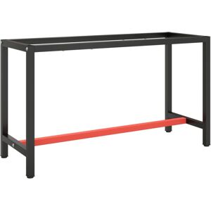 vidaXL Work Bench Frame Matte Black and Matte Red Metal Table Bracket Base vidaXL Work Bench Frame Matte Black and Matte Red Metal Table Bracket Base