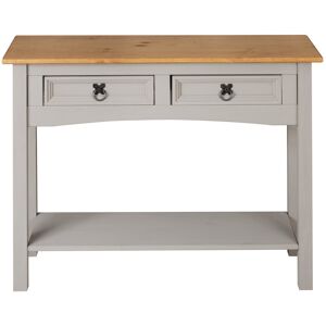 Mews Corona Console Table Grey 2 Drawer Hall Mexican Solid Pine Mews Corona Console Table Grey 2 Drawer Hall Mexican Solid Pine