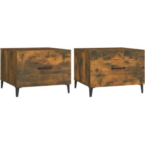 (Smoked oak, 2) vidaXL 1/2x Coffee Table with Metal Legs End Centre Accent Table (Smoked oak, 2) vidaXL 1/2x Coffee Table with Metal Legs End Centre Accent Table