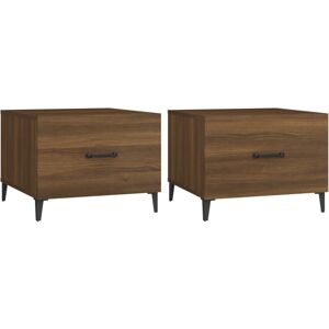 (Brown oak, 2) vidaXL 1/2x Coffee Table with Metal Legs End Centre Accent Table (Brown oak, 2) vidaXL 1/2x Coffee Table with Metal Legs End Centre Accent Table