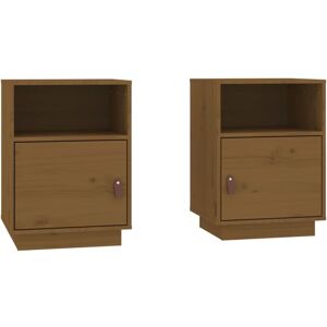 (Honey brown, 2) vidaXL 1/2x Solid Wood Pine Bedside Cabinet Nightstand End Tabl (Honey brown, 2) vidaXL 1/2x Solid Wood Pine Bedside Cabinet Nightstand End Tabl