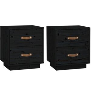 (Black, 2) vidaXL 1/2x Solid Wood Pine Bedside Cabinet Nightstand End Table Mult (Black, 2) vidaXL 1/2x Solid Wood Pine Bedside Cabinet Nightstand End Table Mult