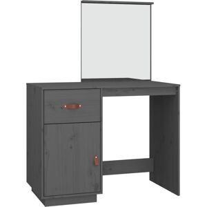 (Grey) vidaXL Solid Wood Pine Dressing Table Wooden Desk Cosmetic Table Multi Co (Grey) vidaXL Solid Wood Pine Dressing Table Wooden Desk Cosmetic Table Multi Co