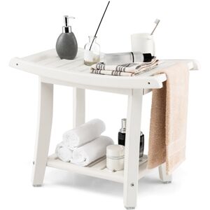 Costway Shower Bench Waterproof Bath Spa Shower Stool Versatile Storage Bench Costway Shower Bench Waterproof Bath Spa Shower Stool Versatile Storage Bench