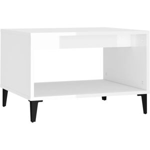 vidaXL Coffee Table High Gloss White 60x50x40 cm Engineered Wood Couch Table vidaXL Coffee Table High Gloss White 60x50x40 cm Engineered Wood Couch Table