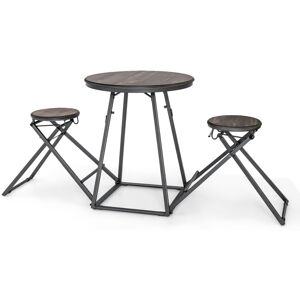 Costway 3-Piece Round Table and Stool Set Modern Table and Chairs Set for 2 Costway 3-Piece Round Table and Stool Set Modern Table and Chairs Set for 2
