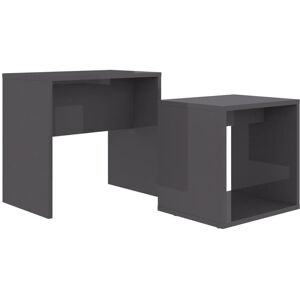 vidaXL Coffee Table Set High Gloss Grey Engineered Wood Living Room Furniture vidaXL Coffee Table Set High Gloss Grey Engineered Wood Living Room Furniture