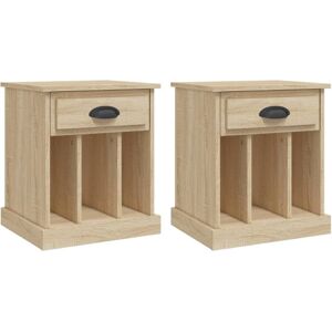 (sonoma oak, 2 pcs) vidaXL Bedside Cabinets Bedside Table Nightstand Telephone S (sonoma oak, 2 pcs) vidaXL Bedside Cabinets Bedside Table Nightstand Telephone S