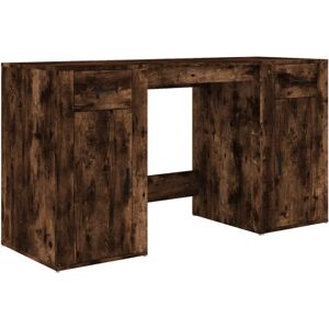 (smoked oak) vidaXL Desk with Cabinet Engineered Wood Laptop Table Office Multi (smoked oak) vidaXL Desk with Cabinet Engineered Wood Laptop Table Office Multi
