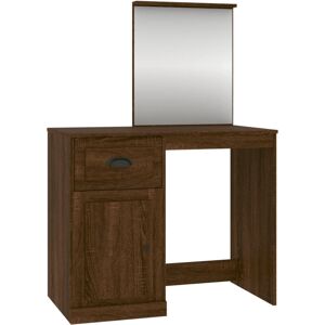 (brown oak, with mirror) vidaXL Dressing Table Vanity Desk Cosmetic Table Makeup (brown oak, with mirror) vidaXL Dressing Table Vanity Desk Cosmetic Table Makeup