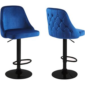 HYGRAD BUILT TO SURVIVE (Set of 2 stools, Blue+Black Base) 1/2x Breakfast Velvet Bar Stools Swivel Gas L HYGRAD BUILT TO SURVIVE (Set of 2 stools, Blue+Black Base) 1/2x Breakfast Velvet Bar Stools Swivel Gas L