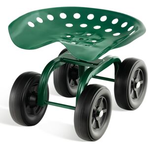 Costway Rolling Garden Workseat Adjustable Garden Stool Cart w/ Swivel Seat Costway Rolling Garden Workseat Adjustable Garden Stool Cart w/ Swivel Seat