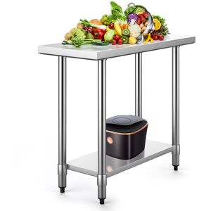 Costway Kitchen Work Table Stainless Steel Preparation Table with Shelf Costway Kitchen Work Table Stainless Steel Preparation Table with Shelf