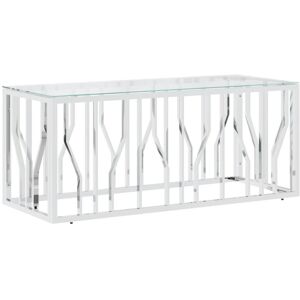 vidaXL Coffee Table Tea End Table Sofa Side Table Stainless Steel and Glass vidaXL Coffee Table Tea End Table Sofa Side Table Stainless Steel and Glass
