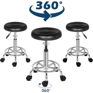 Unbranded Round Rolling Bar Stool Faux Leather Seat Salon Barber Chair Height Adjustable Unbranded Round Rolling Bar Stool Faux Leather Seat Salon Barber Chair Height Adjustable