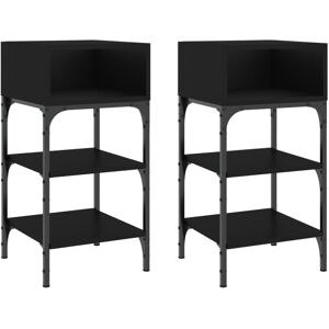 (black, 2 pcs) vidaXL Bedside Tables Side Table Nightstand 2 pcs Sonoma Oak Engi (black, 2 pcs) vidaXL Bedside Tables Side Table Nightstand 2 pcs Sonoma Oak Engi