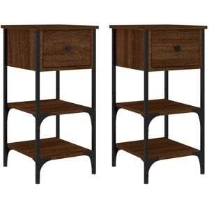(brown oak, 2 pcs) vidaXL Bedside Cabinets Side Table Nightstand Bedside Table E (brown oak, 2 pcs) vidaXL Bedside Cabinets Side Table Nightstand Bedside Table E