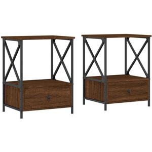 (brown oak, 2 pcs) vidaXL Bedside Tables Bedside Cabinet Nightstand Side Table E (brown oak, 2 pcs) vidaXL Bedside Tables Bedside Cabinet Nightstand Side Table E