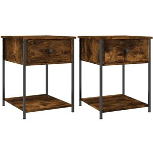 (smoked oak, 2 pcs) vidaXL Bedside Tables Side Table Nightstand 2 pcs Sonoma Oak (smoked oak, 2 pcs) vidaXL Bedside Tables Side Table Nightstand 2 pcs Sonoma Oak