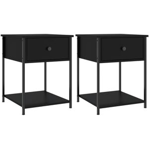 (black, 2 pcs) vidaXL Bedside Tables Side Table Nightstand 2 pcs Sonoma Oak Engi (black, 2 pcs) vidaXL Bedside Tables Side Table Nightstand 2 pcs Sonoma Oak Engi