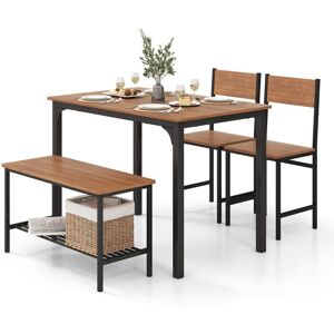 Costway 4-Piece Modern Dining Table Chair Set Industrial Gathering Table Set Costway 4-Piece Modern Dining Table Chair Set Industrial Gathering Table Set