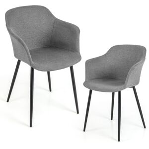 Costway Set of 2 Upholstered Dining Chairs Accent Chair with Armrest Living Room Costway Set of 2 Upholstered Dining Chairs Accent Chair with Armrest Living Room