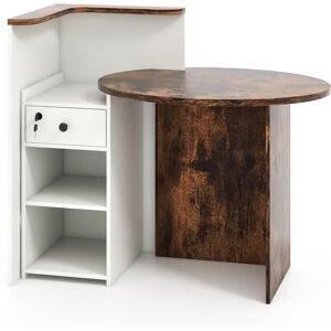 Costway Reception Desk Front Computer Table Space Saving Corner Writing Desk Costway Reception Desk Front Computer Table Space Saving Corner Writing Desk