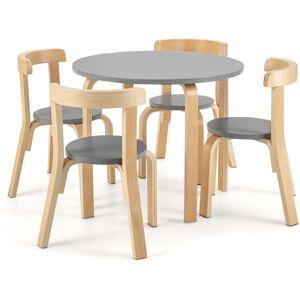 Costway 5-Piece Kids Table and Chair Set Children Wooden Activity Table 4 Curved Chairs Costway 5-Piece Kids Table and Chair Set Children Wooden Activity Table 4 Curved Chairs