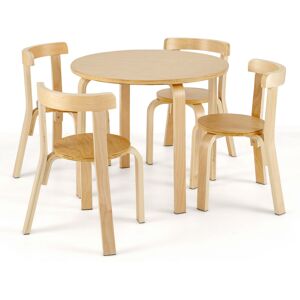 Costway 5-Piece Kids Table and Chair Set Children Wooden Activity Table 4 Curved Chairs Costway 5-Piece Kids Table and Chair Set Children Wooden Activity Table 4 Curved Chairs