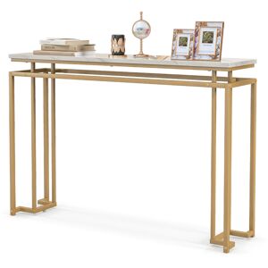 Costway 120cm Long Narrow Hallway Console Table Modern Entryway Table Faux Marble Table Costway 120cm Long Narrow Hallway Console Table Modern Entryway Table Faux Marble Table