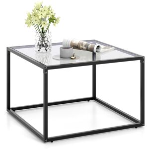 Costway Tempered Glass Top Coffee Table Home Square Tea Table Accent Sofa Side Table Costway Tempered Glass Top Coffee Table Home Square Tea Table Accent Sofa Side Table