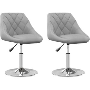 vidaXL Swivel Dining Chairs Computer Desk Chair Stool 2 pcs Light Grey Velvet vidaXL Swivel Dining Chairs Computer Desk Chair Stool 2 pcs Light Grey Velvet