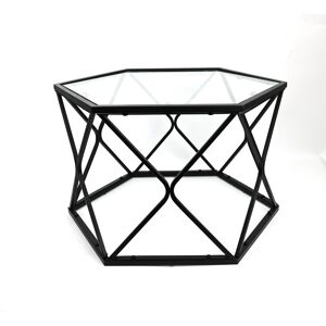 Spot On Dealz Hexagon Glass Center Tables with Black Metal Frame Coffee Table for Living Room Spot On Dealz Hexagon Glass Center Tables with Black Metal Frame Coffee Table for Living Room