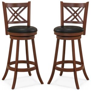 Costway Set of 2 Bar Stools Counter Height Chair 360 °Swivel Upholstered Seat 29" Costway Set of 2 Bar Stools Counter Height Chair 360 °Swivel Upholstered Seat 29"