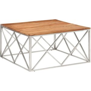(silver, solid acacia wood) vidaXL Coffee Table End Table Sofa Table Stainless S (silver, solid acacia wood) vidaXL Coffee Table End Table Sofa Table Stainless S