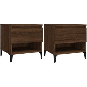 (brown oak, 2 pcs) vidaXL 1/2x Side Table White Engineered Wood Sofa Couch End C (brown oak, 2 pcs) vidaXL 1/2x Side Table White Engineered Wood Sofa Couch End C
