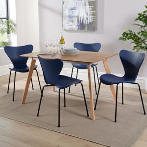 (Blue) Home Source Rayna Table and 4 Penny Chairs Dining Sets (Blue) Home Source Rayna Table and 4 Penny Chairs Dining Sets