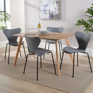 (Grey) Home Source Rayna Table and 4 Penny Chairs Dining Sets (Grey) Home Source Rayna Table and 4 Penny Chairs Dining Sets