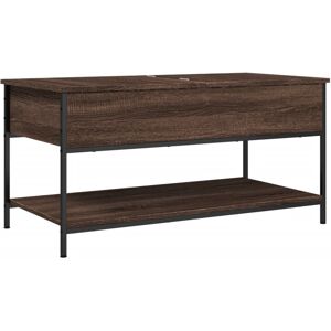 vidaXL Coffee Table End Table Side Table Brown Oak Engineered Wood and Metal vidaXL Coffee Table End Table Side Table Brown Oak Engineered Wood and Metal