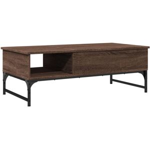 vidaXL Coffee Table End Table Sofa Table Brown Oak Engineered Wood and Metal vidaXL Coffee Table End Table Sofa Table Brown Oak Engineered Wood and Metal