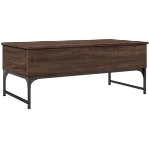 vidaXL Coffee Table End Table Sofa Table Brown Oak Engineered Wood and Metal vidaXL Coffee Table End Table Sofa Table Brown Oak Engineered Wood and Metal