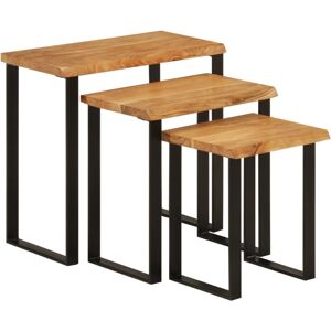vidaXL Nesting Tables with Live Edge Coffee Table 3 pcs Solid Wood Acacia vidaXL Nesting Tables with Live Edge Coffee Table 3 pcs Solid Wood Acacia