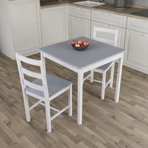 Vida Designs (White & Grey, 2 Seater) Yorkshire Home Wooden Dining Table & Chairs Set Vida Designs (White & Grey, 2 Seater) Yorkshire Home Wooden Dining Table & Chairs Set