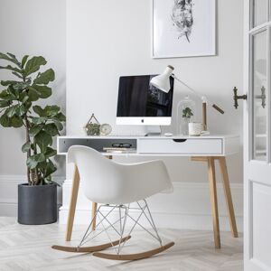 Noa and Nani Ludvig Office Desk Computer Table in Classic White and Natural Pine Noa and Nani Ludvig Office Desk Computer Table in Classic White and Natural Pine
