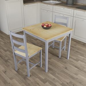 Vida Designs (Grey & Pine, 2 Seater) Yorkshire Home Wooden Dining Table & Chairs Set Vida Designs (Grey & Pine, 2 Seater) Yorkshire Home Wooden Dining Table & Chairs Set
