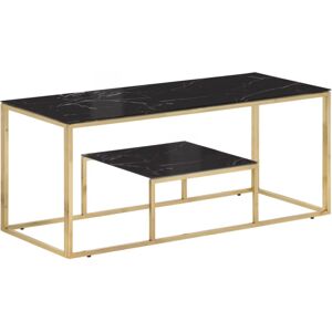 (gold and black, glass) vidaXL Coffee Table End Table Silver Stainless Steel and (gold and black, glass) vidaXL Coffee Table End Table Silver Stainless Steel and