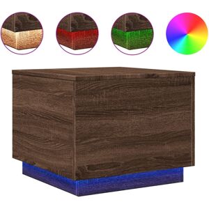 vidaXL Coffee Table with LED Lights End Table Side Tea Sofa Table Brown Oak vidaXL Coffee Table with LED Lights End Table Side Tea Sofa Table Brown Oak