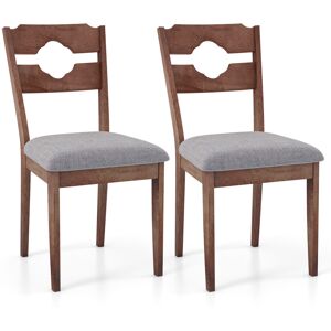 Costway Dining Chair Set of 2 Fabric Upholstered Kitchen Chairs w/ Padded Seat Costway Dining Chair Set of 2 Fabric Upholstered Kitchen Chairs w/ Padded Seat