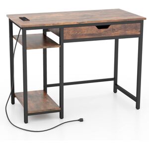 Costway Computer Desk Industrial Home Office Desk Drawer & Adjustable Shelf Costway Computer Desk Industrial Home Office Desk Drawer & Adjustable Shelf