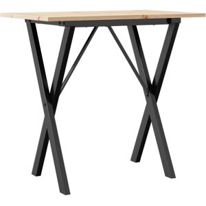 vidaXL Dining Table X-Frame Kitchen Dinner Table Solid Wood Pine and Cast Iron - Dining Table vidaXL Dining Table X-Frame Kitchen Dinner Table Solid Wood Pine and Cast Iron - Dining Table